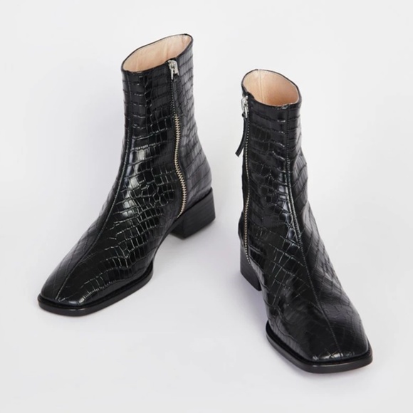 NWOT Intentionally Blank, Tour Boot: Black Croc - Picture 3 of 5